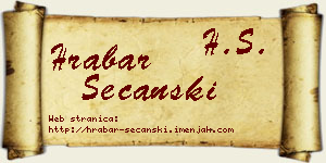 Hrabar Sečanski vizit kartica